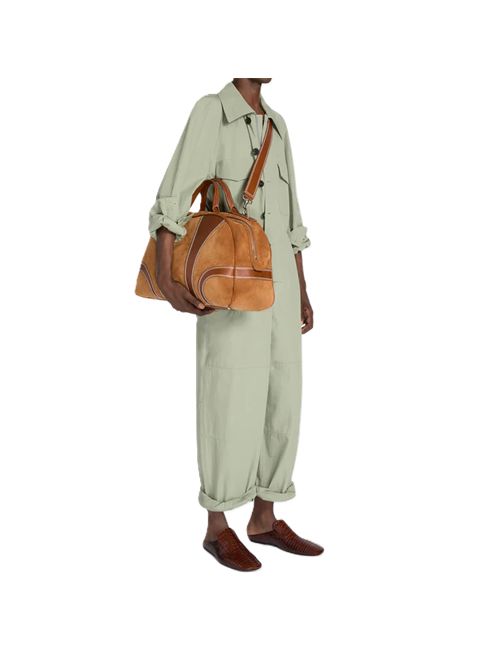 Dries Van Noten Dustin Borsa da viaggio in pelle scamosciata DRIES VAN NOTEN | 261-021507-0153712 TAN